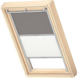 VELUX Origineel Verduisterend Rolgordijn Plus Plissé (DFD), Zilveren Kozijn, PK06, Grey