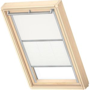 VELUX Origineel Verduisterend Rolgordijn Plus Plissé (DFD), Zilveren Kozijn, PK08, Wit