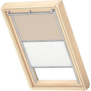 VELUX Origineel Verduisterend Rolgordijn Plus Plissé (DFD), Zilveren Kozijn, U08, 808, 8, Beige