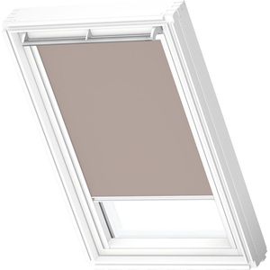 Origineel VELUX Dakramen Verduisterend Rolgordijn voor PK08, Light Taupe met Witte Zijgeleiders