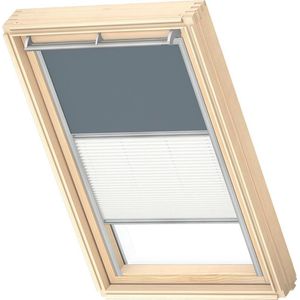 VELUX Origineel Verduisterend Rolgordijn Plus Plissé (DFD), Zilveren Kozijn, C02, Dark Petrol