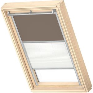 VELUX Origineel Verduisterend Rolgordijn Plus Plissé (DFD), Zilveren Kozijn, MK06, Warm Grey