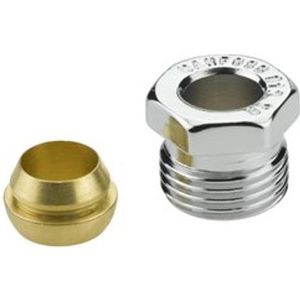 Danfoss Klemmverbinder R 1/2 Außengewinde auf 12mm f, Stahl- und Kupferrohre (10St,), Chrom, 013G4193
