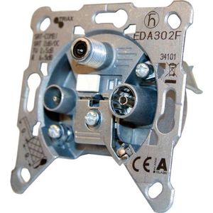 Triax EDA 302 F Antennedoos FM, Satelliet, TV Inbouw (in muur) Enkele aansluitdoos