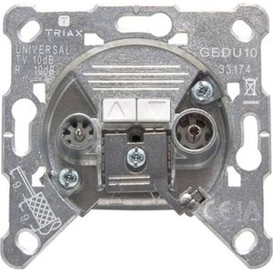 Triax Antenne doorlaat-aansluiting, frequentiebereik 5-2.400MHz, uitgangen: TV, radio, 3.2dB (Diverse), TV-accessoires, Zilver