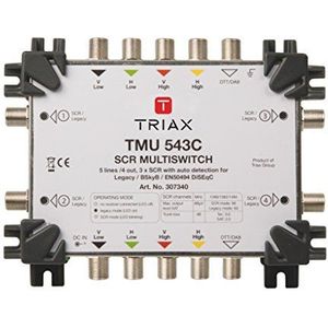 Triax TMU 543 C 4 uitgangen met 3 SCR frequenties, een standaard ontvanger per uitgang wit
