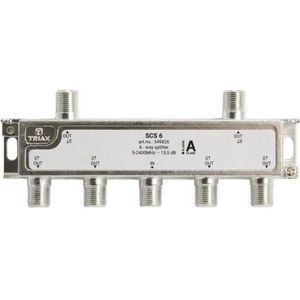 Triax SCS 6 F-verdeler 5-2400 MHz DC (DVB-T / -T2), SAT Spiegels + SAT Antennes, Zilver, Wit