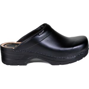 Eurodan - E1224 Victor - Open Hak - Zwart - PU - Houten Zool