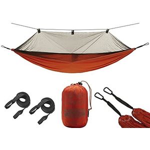 Grand Canyon BASS Mosquito Hammock Hangmat Outdoor tot 150 kg met muggennet - licht en compact met boombescherming - Roiboos Tea (bruin)