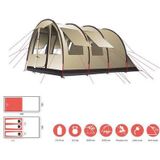 Grand Canyon Helena 3 Tunneltent voor 3 personen, familietent met twee slaapgedeeltes, Mojave Desert (beige)