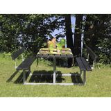 Picknicktafel vuren geimpregneerd - Basic - 2 rugleuningen zwart - 184 x 177 x 73 cm