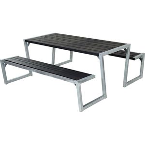 Picknicktafel vuren geimpregneerd - Zigma - zwart - 190 x 176 x 73 cm