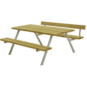 Picknicktafel vuren geimpregneerd - Alpha 1 rugleuning 173 x 177 x 76 cm