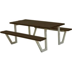 Picknicktafel vuren gegrond zwart - Wega 161 x 177 x 73 cm