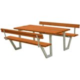 Picknicktafel vuren gegrond teak - Wega 2 rugleuning 185 x 177 x 76 cm