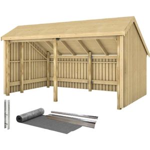 Multi tuinhuis open 10,5 m2 onbehandeld compleet 248 x 432 x 250 cm - Type C