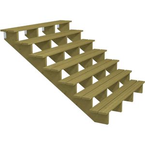 Tuintrap hout - 7 treden - inclusief treden - 175 x 119 x 180 cm