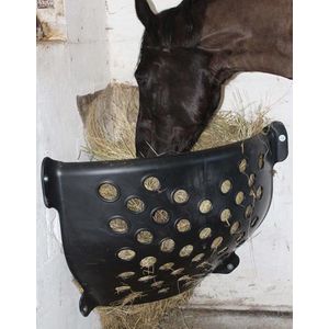 Ok-Plast Hooi Feeder Hoekmodel - 300 L - Hooidispenser - Voerbak - Hooiruif Paard - Hoekmontage - Kunststof Hooidispenser - Voerton - Zwart