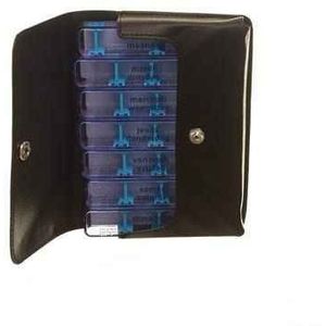 Medidose Leatherlook Pillendoos Zakmodel Blauw