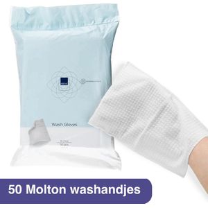 Abena Washandschoenen, 50 stuks, wegwerpflanel, ultrasone afdichting, dermatologisch getest, vervanging voor lichaamsdoekjes en incontinentiedoekjes