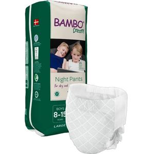 Bambo Dreamy Nachtbroek Luiers, Trek Broek, Eco Night Time Nappies Houd bedden de hele nacht droog, Pull Ups Training Luiers, Veilig, comfortabel, zindelijkheidstrainingsbroek, Jongens L, Leeftijd 8-15, 35-50kg, 10PK