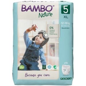 Bambo Nature Premium trainingsbroek, pull-ups, eco-gelabelde zindelijkheidstrainingsbroek, trainingsluierbroek, veilig en comfortabel, discrete broek voor actieve dag en comfortabele nachtrust - maat
