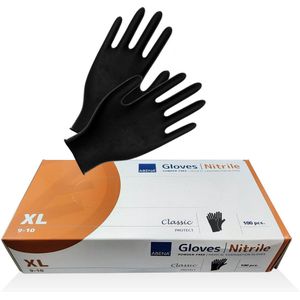 Abena | Classic Nitril handschoenen | Poedervrij | 100 stuks | Maat XL | Zwart | Medisch