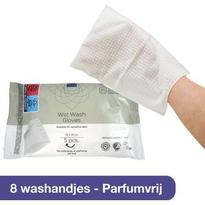 Abena - Vochtige Washandjes - Wegwerp - Parfumvrij - 8 Stuks