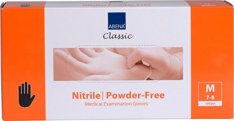 Abena - Nitril Wegwerp Handschoenen - Zwart - Poedervrij - Maat M - 100 Stuks