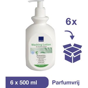 ABENA Wascrème Ongeparfumeerd - Wassen Zonder Water - Milde Reinigende & Effectieve Wascrème - Verwijdert Transpiratiezouten en Lichaamsgeuren - 6x 500ml