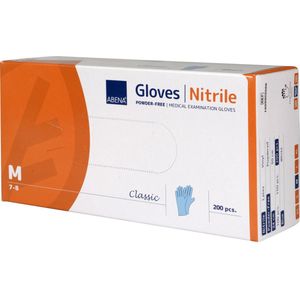 Abena nitril wegwerp huishoud handschoenen blauw MEDIUM 7-8