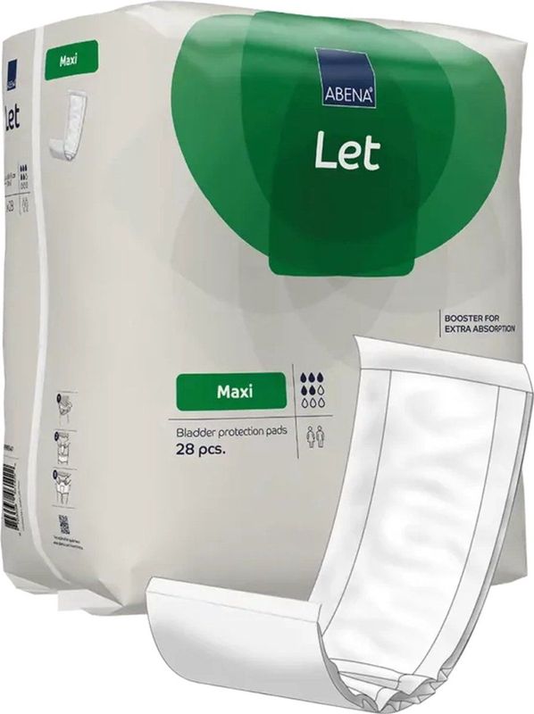 ABENA LET Maxi - Inlegverband - 28 Stuks - Rechthoekig - 15 x 60 cm - 1100 ml