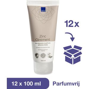 Abena Zinkzalf Voordeelverpakking - Ongeparfumeerd - 12 x 100 ml - 20% Zinkoxide - Zinkzalf Tube voor Volwassenen - Vegan