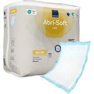 Abena Abri-Soft Light Wegwerp Onderleggers Incontinentie - 30 Onderleggers - Voor bescherming van Matras, Bank of Stoel - Tot 700ml absorptie - Waterdicht - Duurzaam - 90 x 60 cm