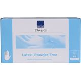 100 Latex handschoenen met manchet | Abena | Poedervrij | Maat L - Wit - Wergwerp