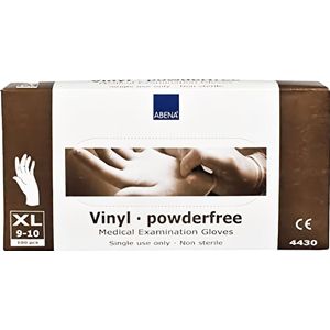 Abena - Vinyl Handschoenen - Wit - Poedervrij - Maat XL - 100 Stuks