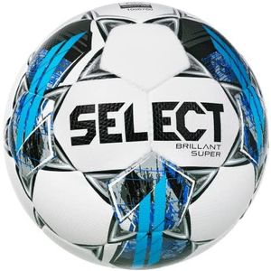 SELECT Brillant Super V22 Voetbal, wit/grijs/blauw, maat 5
