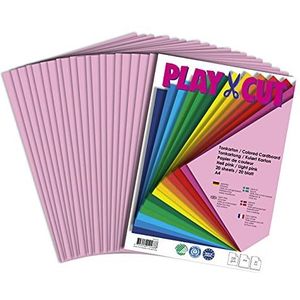 PLAY-CUT Gekleurd karton A4 lichtroze (220 g/m2) | 20 vellen DIN A4 knutselkarton gekleurd | dik bedrukbaar kartonnen papier | premium printpapier dikte | karton om te knutselen