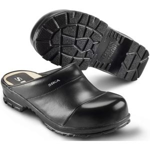Sika 54 Klomp Open Hak - Zwart - Permair® Leer - Slip Bestendig