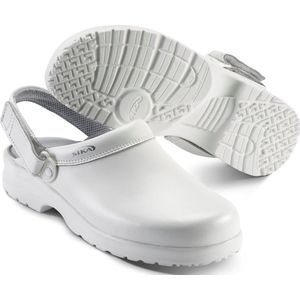 SIKA Fusion Clog ESD - Hielriem - Wit - Permair-leer - OB SRC