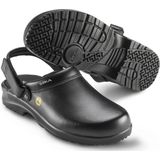 SIKA - Fusion Clog ESD met Hielriempje - Zwart - Permair-leer - OB SRC