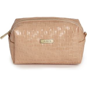 Cosmetic Pouch - Licht Dennenkegel Koraal - Zacht PU - Bruin/beige Voering