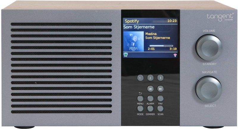 Tangent - Radio Tre - Radio - Bruin - Zilver - DAB+ - FM - WiFi - Bluetooth