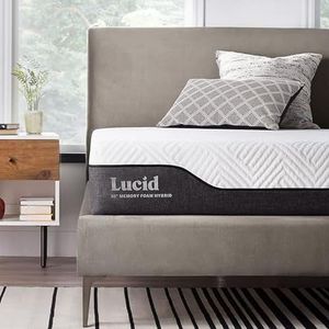 LUCID Hybride matras met bamboehoutskool en aloë vera, hoogte 25 cm, visco-elastische matras met pocketvering, ademend, Oeko-Tex, gemiddelde sterkte, 100 x 200 cm
