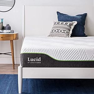 LUCID Hybride matras van elastisch latex, hoogte 25 cm, visco-elastische schuimmatras met gel, stalen veren, ademend, Oeko-Tex, gemiddelde sterkte, 120 x 190 cm