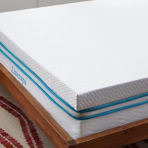 Linenspa Matrastopper, 90 x 190 cm, 10 cm hoog, met gel traagschuim en wasbare ritssluiting, Oeko-Tex matrasbeschermer, wit