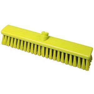 Maya Professional Tools 15009-4 straatbezem FBK/levensmiddelhygiene met middelharde borstelharen, 400 mm x 60 mm, geel