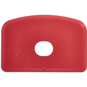 Maya Professional Tools 71910-3 deegspatel met gat, flexibel, metaal- en röntgenherkenning, FBK/levensmiddelhygiëne, 146 mm x 98 mm x 1,65 mm, rood