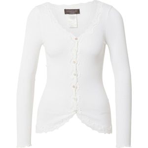 rosemunde Strickjacke Babette Silk Cardigan wunderschöner Vintage-Spitzenbesatz, wertige Perlmuttknopfleiste