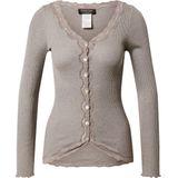Rosemunde - RWBabette LS V-neck Regular Lace - Vest - Bruin Melange